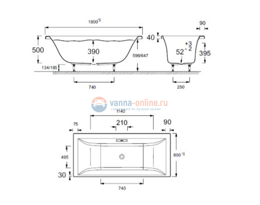 Акриловая ванна Jacob Delafon Evok 180x80 E60269RU-00 Акриловая ванна Jacob Delafon Evok 180x80 E60269RU-00