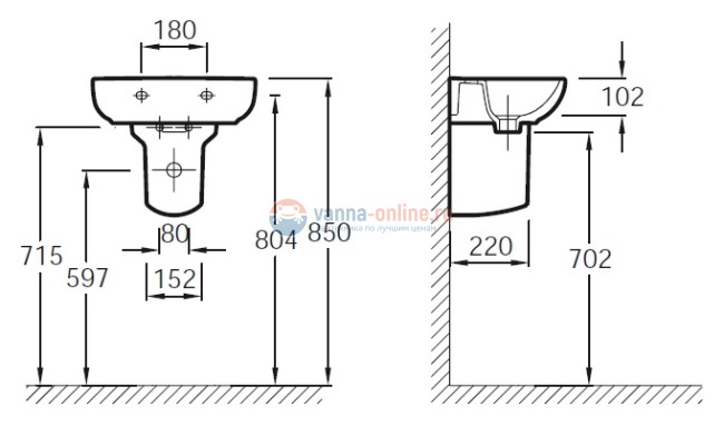 Полупьедестал Jacob Delafon Odeon 19087-00
