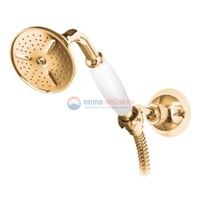 Ручной душ Cezares CZR-KD-03-M, золото, ручка белая Ручной душ Cezares CZR-KD-03-M, золото, ручка белая
