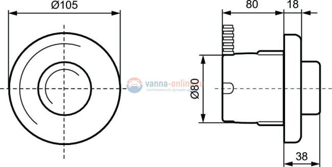Пневматическая одинарная панель смыва Ideal Standard SEPTA PRO XS P2 R0184AC