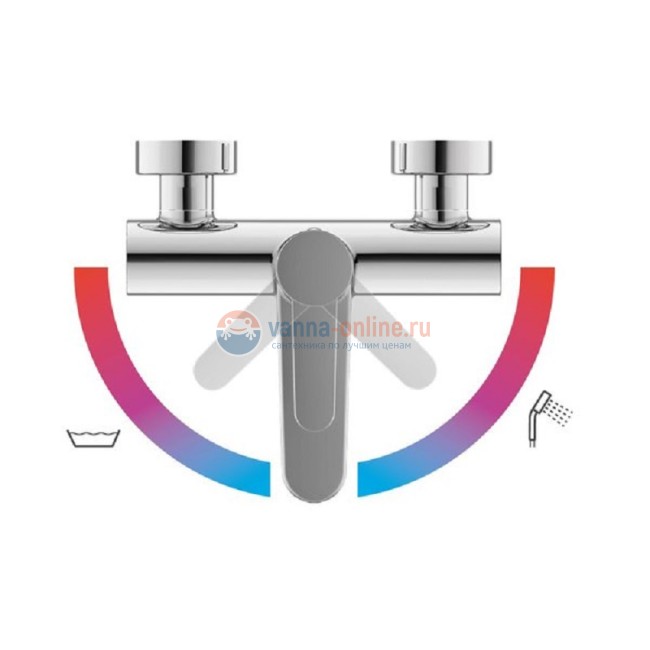 Смеситель для ванны с душем Ravak Puri PU 022.00/150, хром Смеситель для ванны с душем Ravak Puri PU 022.00/150, хром