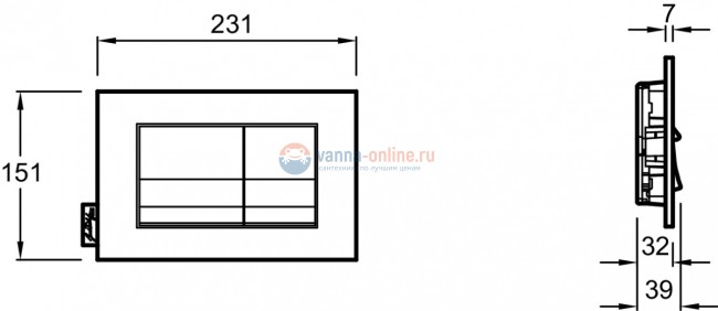 Клавиша смыва Jacob Delafon E20858-CP, глянцевый хром
