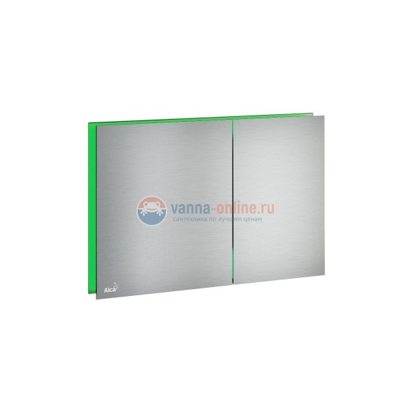 Кнопка управления AlcaPlast AIR LIGHT-GREEN с подсветкой, металл–матовый цвет зеленый
