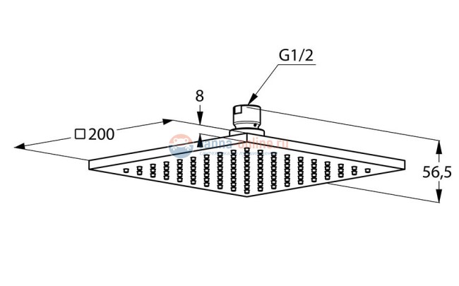 Верхний душ Kludi A-Qa 6442005-00 20 x 20 см квадратный, плоский 8 мм, цвет хром Верхний душ Kludi A-Qa 6442005-00 20 x 20 см квадратный, плоский 8 мм, цвет хром