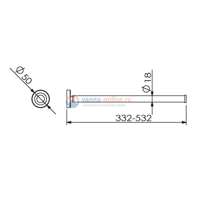 Полотенцедержатель телескопический Langberger Burano 11009A Полотенцедержатель телескопический Langberger Burano 11009A