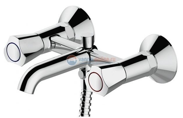 Смеситель Bravat Duo F6133186CP-B для ванны и душа с душевым гарнитуром