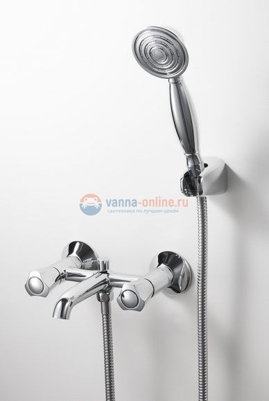 Смеситель Bravat Duo F6133186CP-B для ванны и душа с душевым гарнитуром