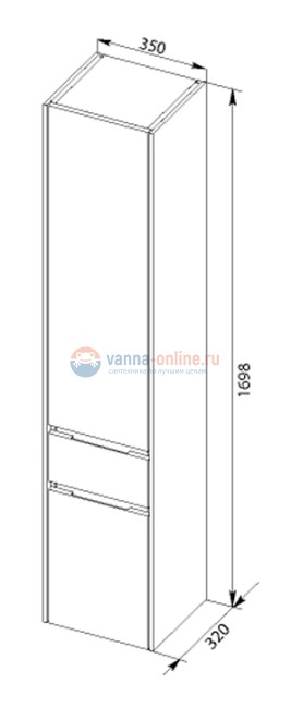 Пенал Aquanet Латина 35 00179606, цвет фасада белый