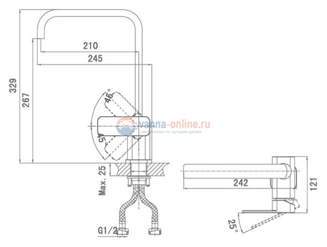 Смеситель D&K Altportel Rhein DA1332401 для кухонной мойки Смеситель D&K Altportel Rhein DA1332401 для кухонной мойки