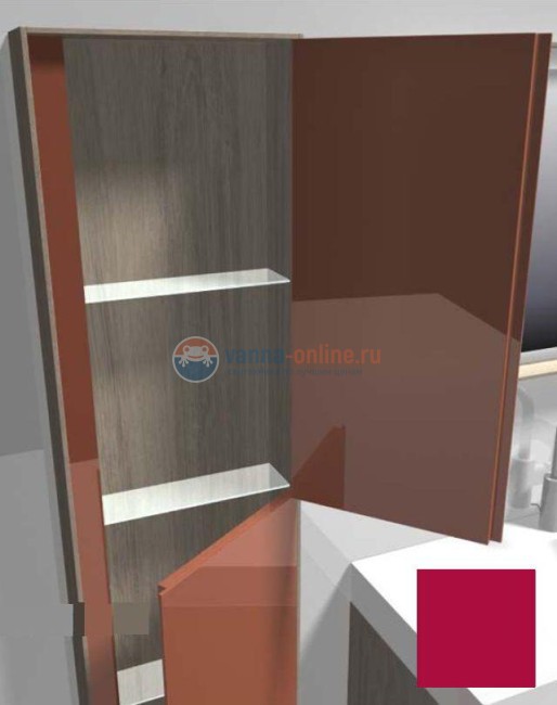 Пенал Jacob Delafon Rythmik Pure EB1774G-M75 40 см, матовый лак малиновый, левый