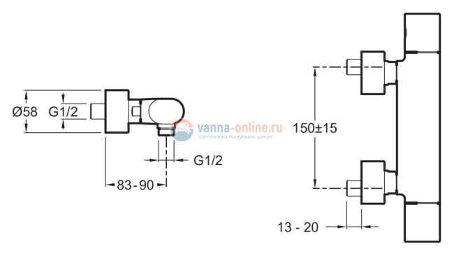 Смеситель Jacob Delafon Talan E10108-CP для душа Смеситель Jacob Delafon Talan E10108-CP для душа