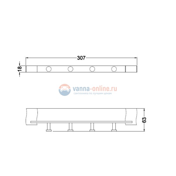 Планка на четыре крючка Schein Swing 321*4B2 Планка на четыре крючка Schein Swing 321*4B2