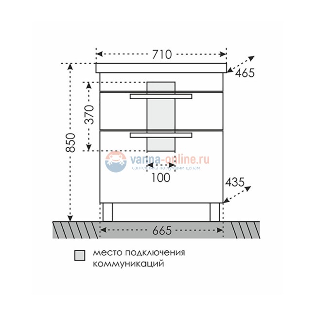 Тумба под раковину СаНта Калипсо 70 NEW 217005лN напольная