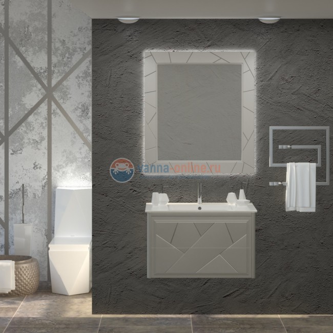 Зеркало Opadiris Smile Луиджи 70 см, 00-00000542, настенное, серый матовый