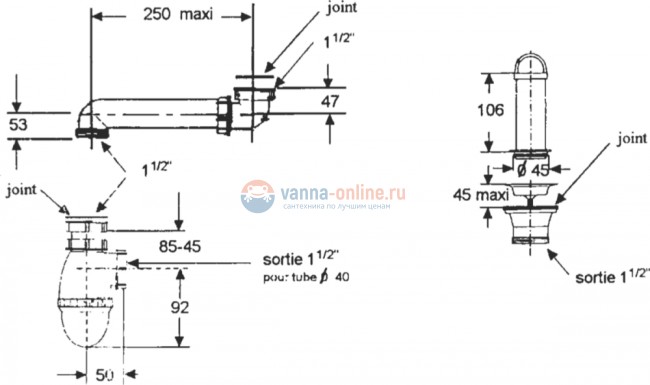 Слив для раковины Jacob Delafon E6050-CP, хром