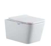 Подвесной унитаз безободковый Aquanet Tavr 2.0 W (243545) Rimless, с крышкой-сиденьем Soft Close - Slimseat