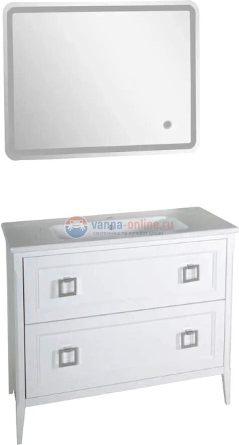 Тумба c раковиной ASB-Woodline Рома 100Н напольная, белая