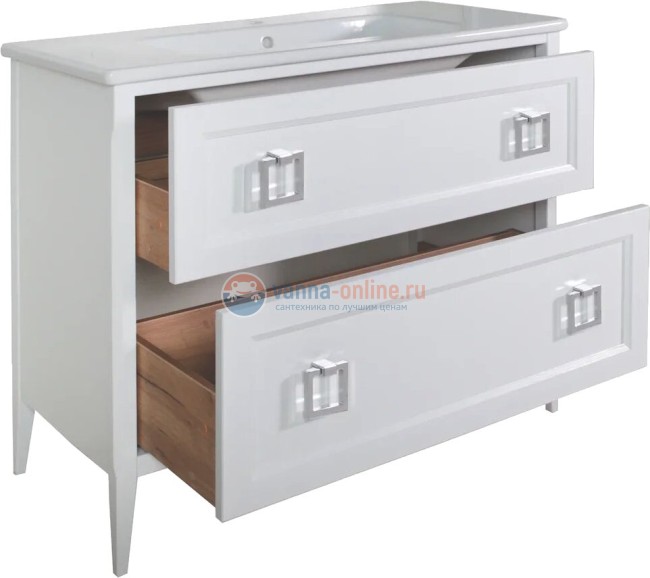 Тумба c раковиной ASB-Woodline Рома 100Н напольная, белая