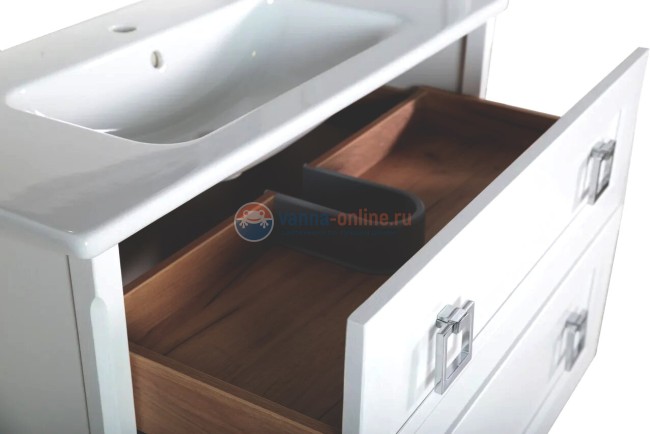 Тумба c раковиной ASB-Woodline Рома 100Н напольная, белая