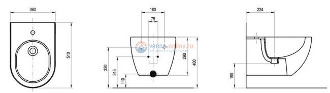 Биде Ravak Uni Chrome X01517, подвесное