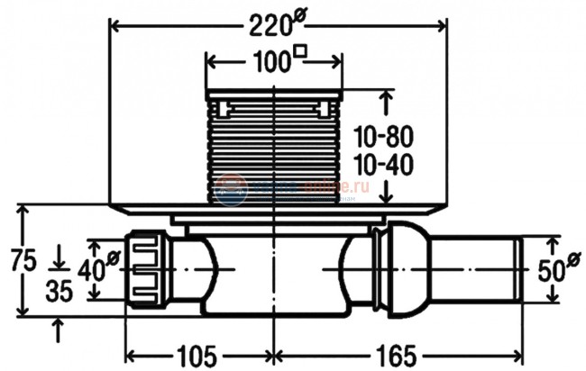 Трап Viega Advantix 583248, 100 x 100 мм, с сухим затвором, рамка металл Трап Viega Advantix 583248, 100 x 100 мм, с сухим затвором, рамка металл
