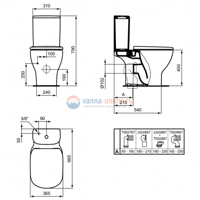 Чаша напольного унитаза Ideal Standard Tesi Silk White AquaBlade, белый матовый, T0087V1