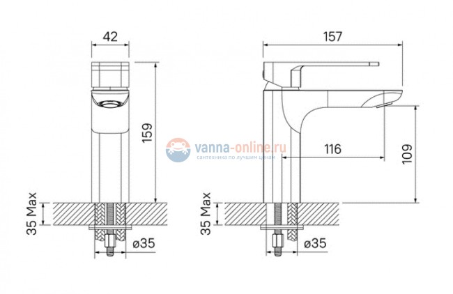 Смеситель Iddis Slide SLISB00i01 для раковины, хром