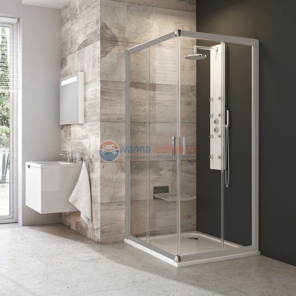 Душевой уголок Ravak Blix BLRV2K 100 х 100 см блестящий профиль, стекло Транспарент
