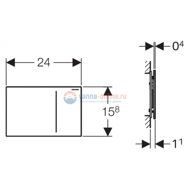 Клавиша Geberit Sigma Type 70 115.620.00.1, двойной смыв, стекло/алюминий, под наполнение