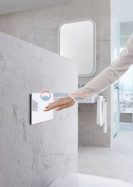 Клавиша Geberit Sigma Type 70 115.620.00.1, двойной смыв, стекло/алюминий, под наполнение