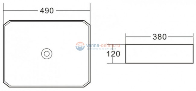 Раковина BelBagno BB1386 накладная 49х38х12 см