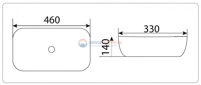 Раковина CeramaLux Серия MNC 548 накладная, под камень Раковина CeramaLux Серия MNC 548 накладная, под камень