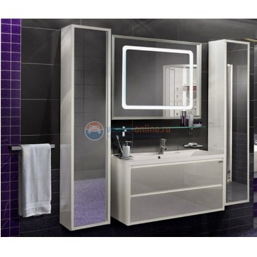 Тумба с раковиной Акватон Римини 100 1A234601RN950 черный глянец