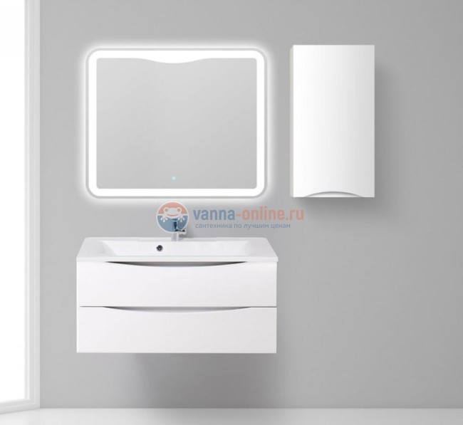 Шкаф подвесной BelBagno FLY-MARINO-750-1A-SC-BL-P-R, 40 х 30 х 75 см, Bianco Lucido/белый глянец, правосторонний