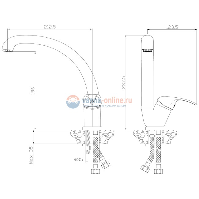 Смеситель Rossinka Y35-23 для кухни Смеситель Rossinka Y35-23 для кухни