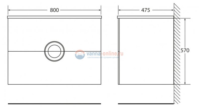 Тумба под раковину BelBagno Onda-800-2C-SO-BL 80 см подвесная, цвет белый глянцевый