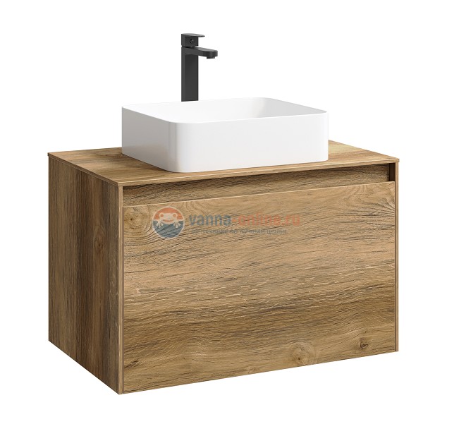 Тумба с раковиной Aqwella Mobi 80 см, фасад дуб балтийский, корпус дуб балтийский