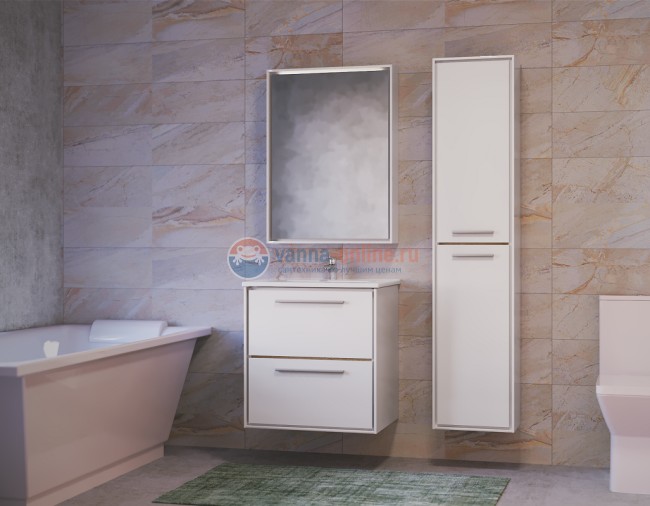 Тумба под раковину Raval Frame 60 Fra.01.60/P/W, подвесная, белая