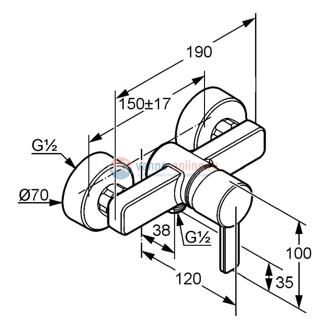 Смеситель Kludi Zenta 388700575 для душа, хром