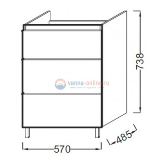 Тумба под раковину Jacob Delafon ODEON UP 60х75 белый, EB990-N18