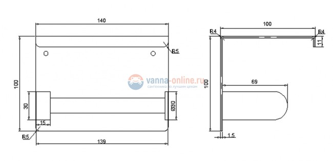 Держатель туалетной бумаги Rush Edge ED77141 White с полкой для телефона