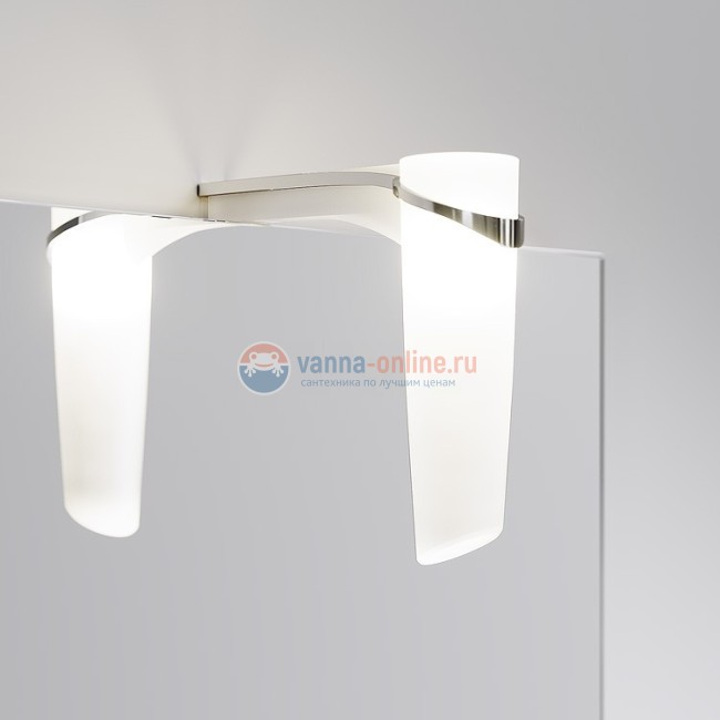 Панель с зеркалом и светильником Aqwella Леон-МР 40 Ln-MP.02.04/W, белый