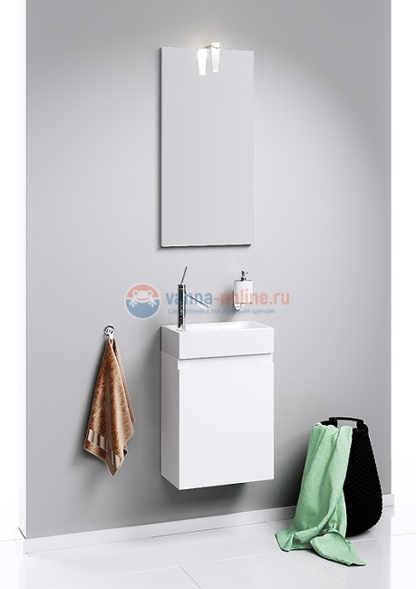 Панель с зеркалом и светильником Aqwella Леон-МР 40 Ln-MP.02.04/W, белый