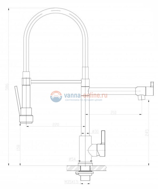 Кухонный смеситель BelBagno BB-LAM50-IN с поворотным и гибким изливом, сатин