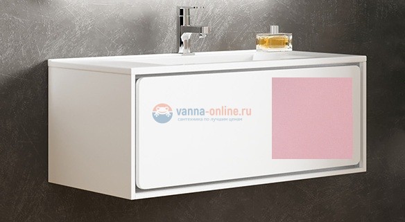 Тумба с раковиной Sanvit Бруно 1, 100 х 46 см, цвет - розовый глянец