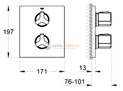 Смеситель термостатический Grohe Allure 19380 000 для душа, внешняя часть