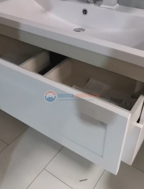 Тумба под раковину Art&Max AM-Platino-1000-2C-SO-BL, 100 x 49 x 55 см подвесная, белый глянцевый Тумба под раковину Art&Max AM-Platino-1000-2C-SO-BL, 100 x 49 x 55 см подвесная, белый глянцевый