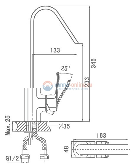 Смеситель D&K Nurnberg Bayern DA1142401 для кухонной мойки Смеситель D&K Nurnberg Bayern DA1142401 для кухонной мойки