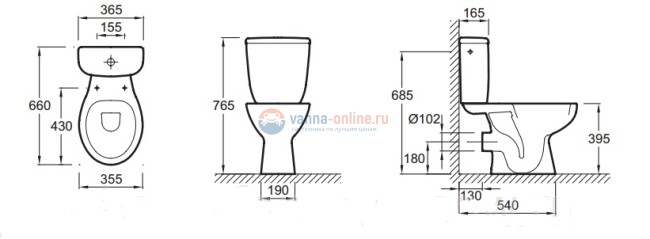 Унитаз компакт Jacob Delafon BRIVE E0383N-00