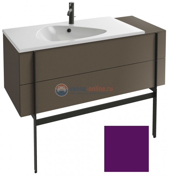 Тумба под раковину Jacob Delafon Nouvelle Vague 120 EB3033-F26, 2 ящика, с выступом, цвет - сливовый глянцевый